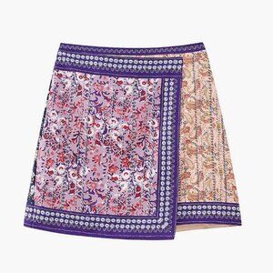 Commense Asymmetric Floral Mini Skirt – Small